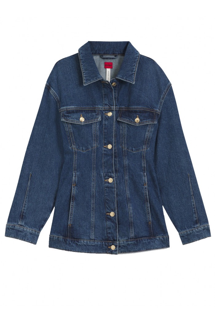 Slim-fit hourglass denim jacket in Japanese cotton Slim-fit hourglass denim jacket in Japanese cotton
