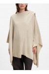 Poncho with integrated scarf detail