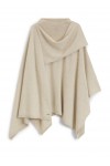 Poncho with integrated scarf detail