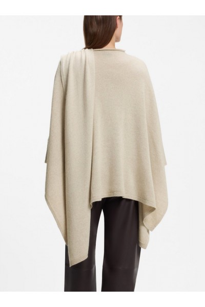 Poncho with integrated scarf detail