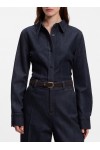 Slim-fit denim shirt with stitched detailing