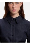 Slim-fit denim shirt with stitched detailing