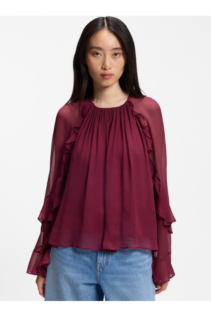 Regular-fit blouse in light Creponne fabric Regular-fit blouse in light Creponne fabric