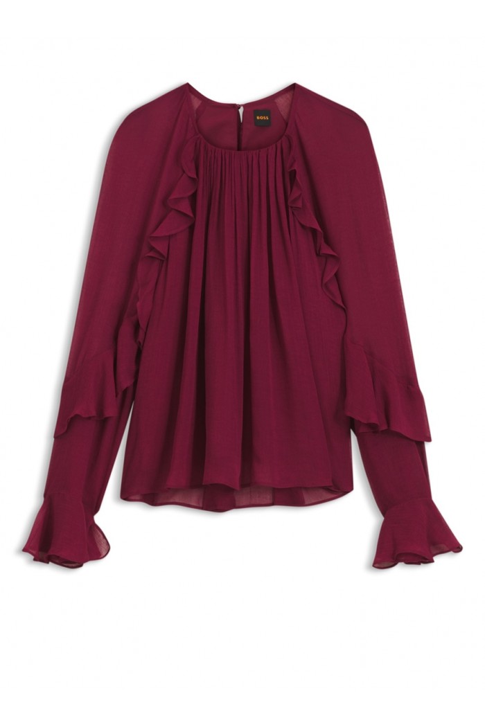Regular-fit blouse in light Creponne fabric Regular-fit blouse in light Creponne fabric
