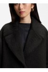 Cocoon-shaped coat in textured fabric