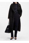 Cocoon-shaped coat in textured fabric