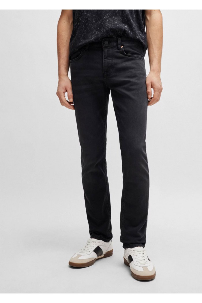 Slim-fit jeans in black super-stretch denim