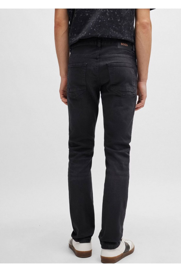 Slim-fit jeans in black super-stretch denim