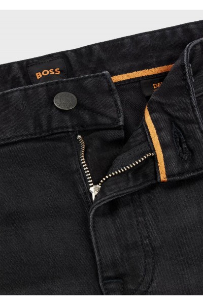 Slim-fit jeans in black super-stretch denim