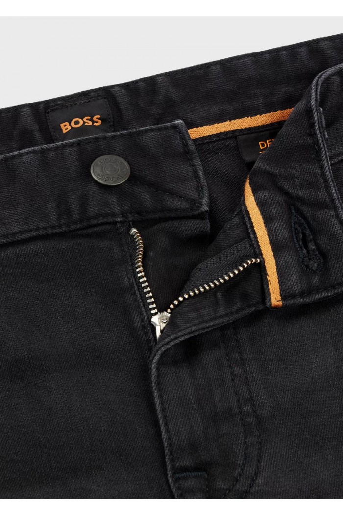 Slim-fit jeans in black super-stretch denim