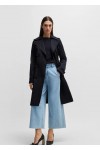 Double-breasted trench coat with buckled belt