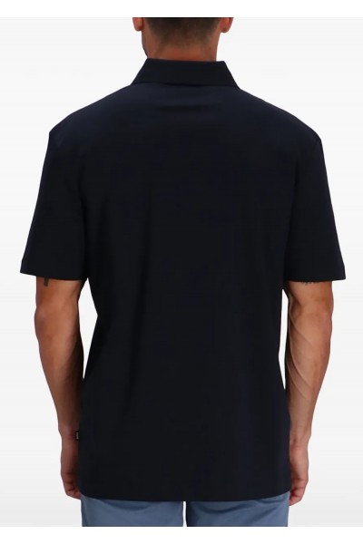 Mercerised-cotton polo shirt with double monogram