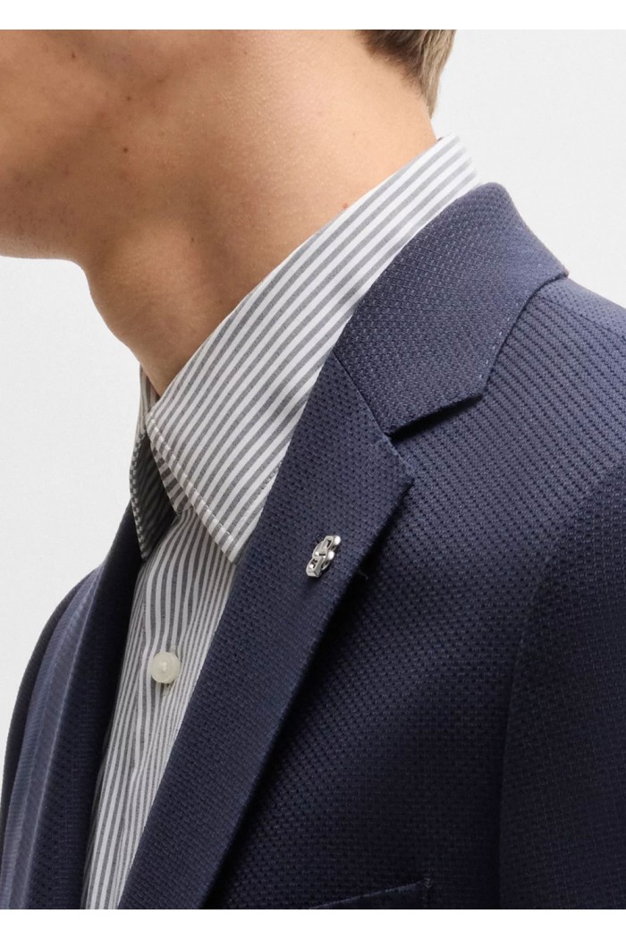 Regular-fit suit jacket in micro-patterned virgin wool
