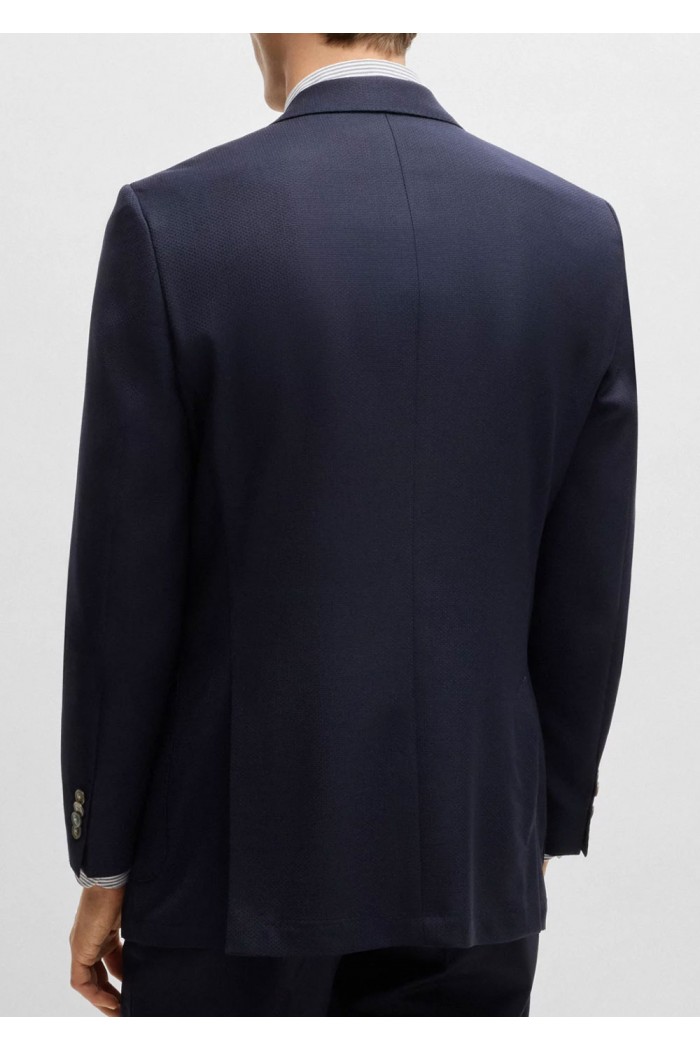 Regular-fit suit jacket in micro-patterned virgin wool