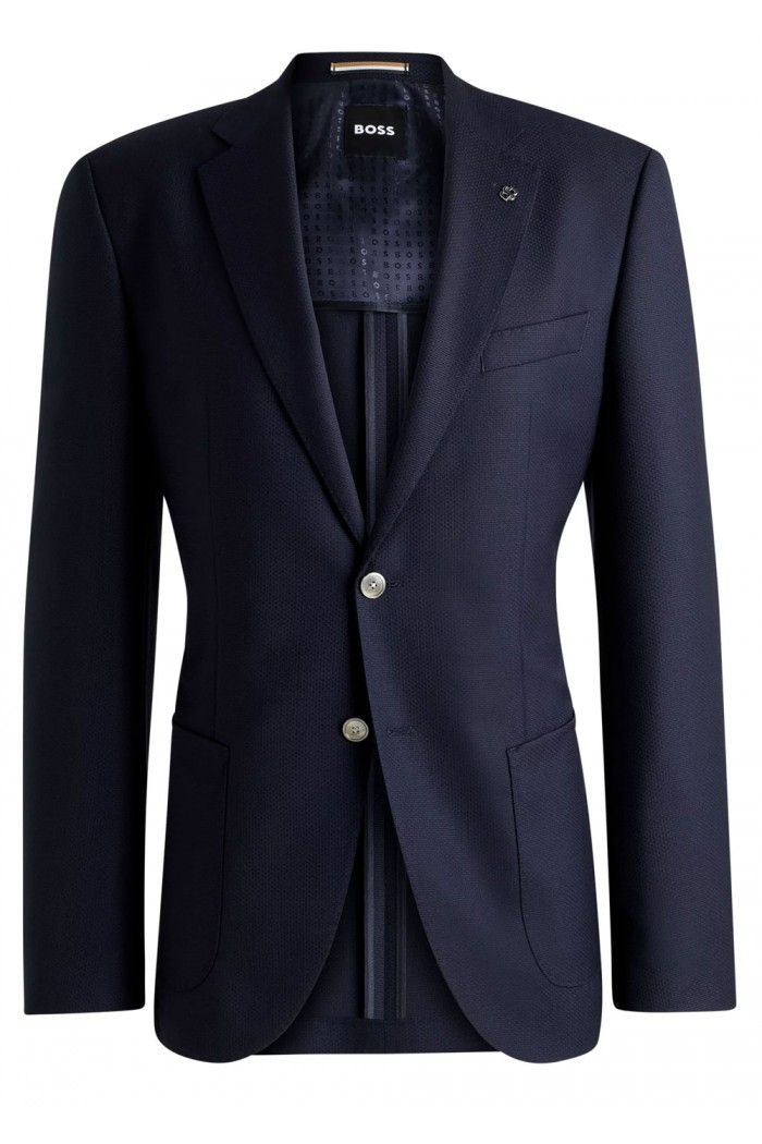 Regular-fit suit jacket in micro-patterned virgin wool
