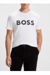 Cotton-jersey T-shirt with large logo print