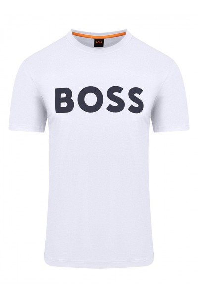 Cotton-jersey T-shirt with large logo print