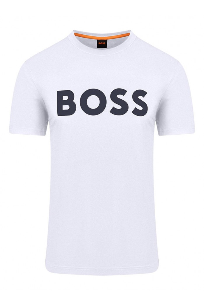 Cotton-jersey T-shirt with large logo print