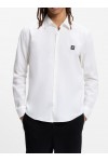 SLIM-FIT SHIRT IN STRETCH COTTON WITH STACKED LOGO