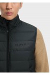 Water-repellent gilet with tonal logo