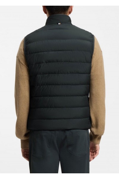 Water-repellent gilet with tonal logo