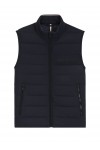 Water-repellent gilet with tonal logo