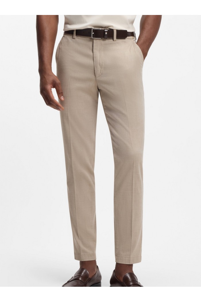Slim-fit trousers in stretch-cotton dobby