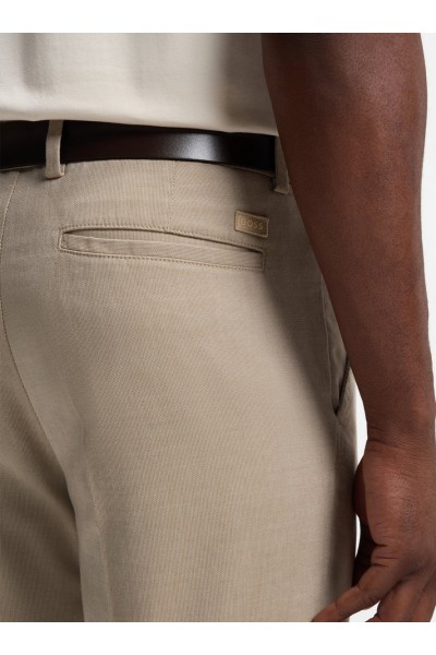 Slim-fit trousers in stretch-cotton dobby