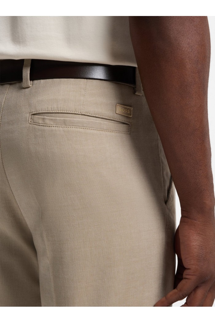 Slim-fit trousers in stretch-cotton dobby