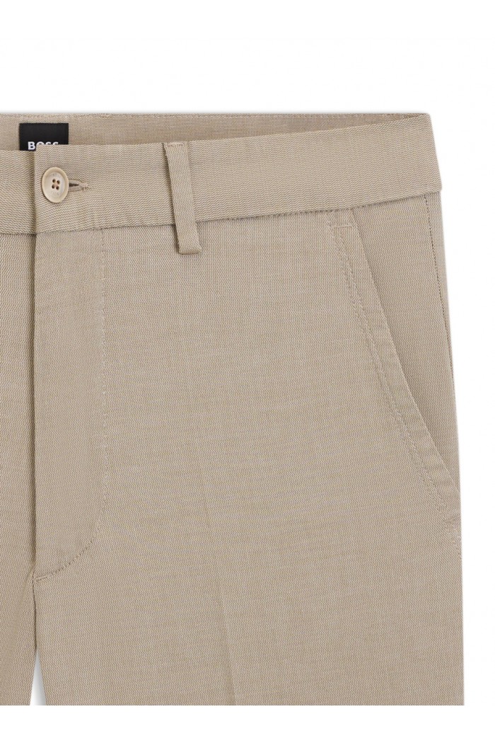 Slim-fit trousers in stretch-cotton dobby