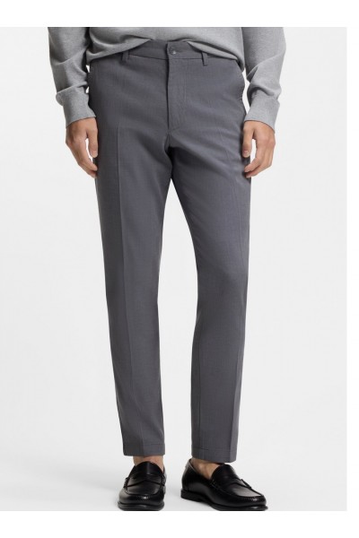 Slim-fit trousers in stretch-cotton dobby