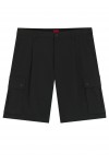 Stretch-cotton cargo shorts with pleat front