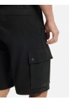 Stretch-cotton cargo shorts with pleat front
