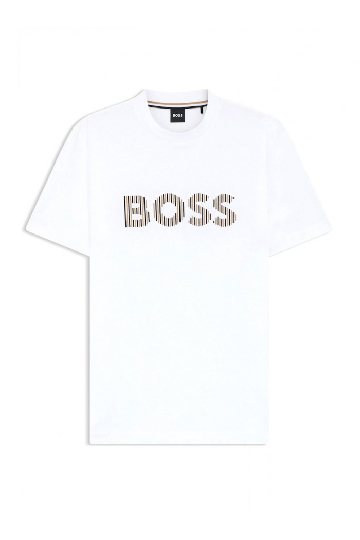 Stripe-artwork T-shirt in cotton jersey
