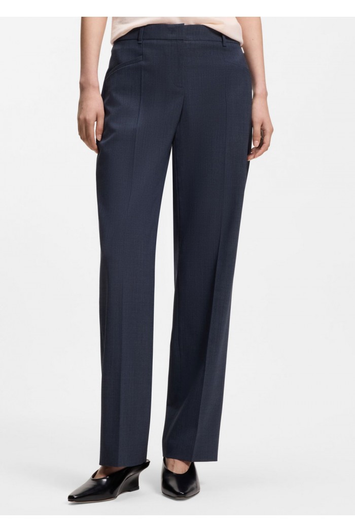 Relaxed-fit trousers in melange virgin wool