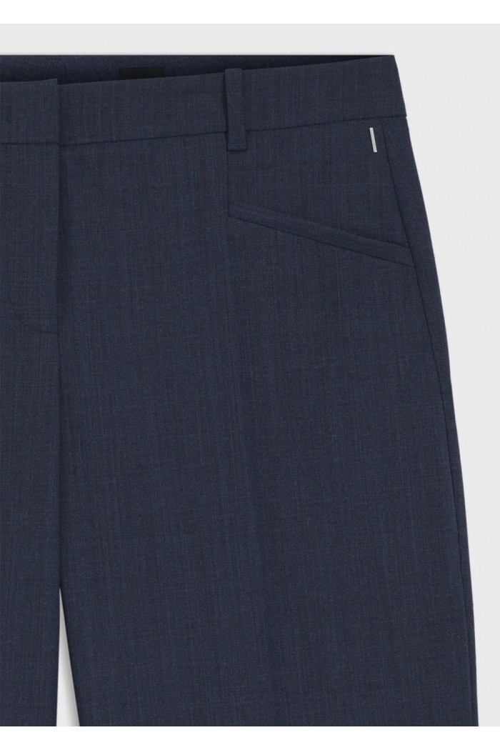 Relaxed-fit trousers in melange virgin wool