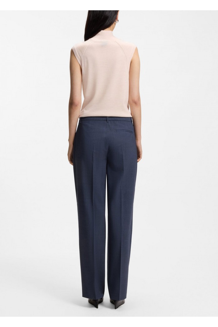 Relaxed-fit trousers in melange virgin wool