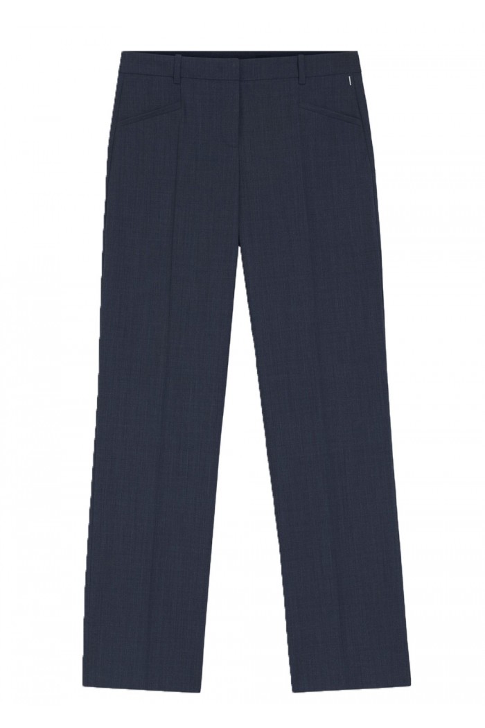 Relaxed-fit trousers in melange virgin wool