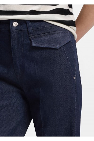 Flared jeans in blue Italian stretch denim