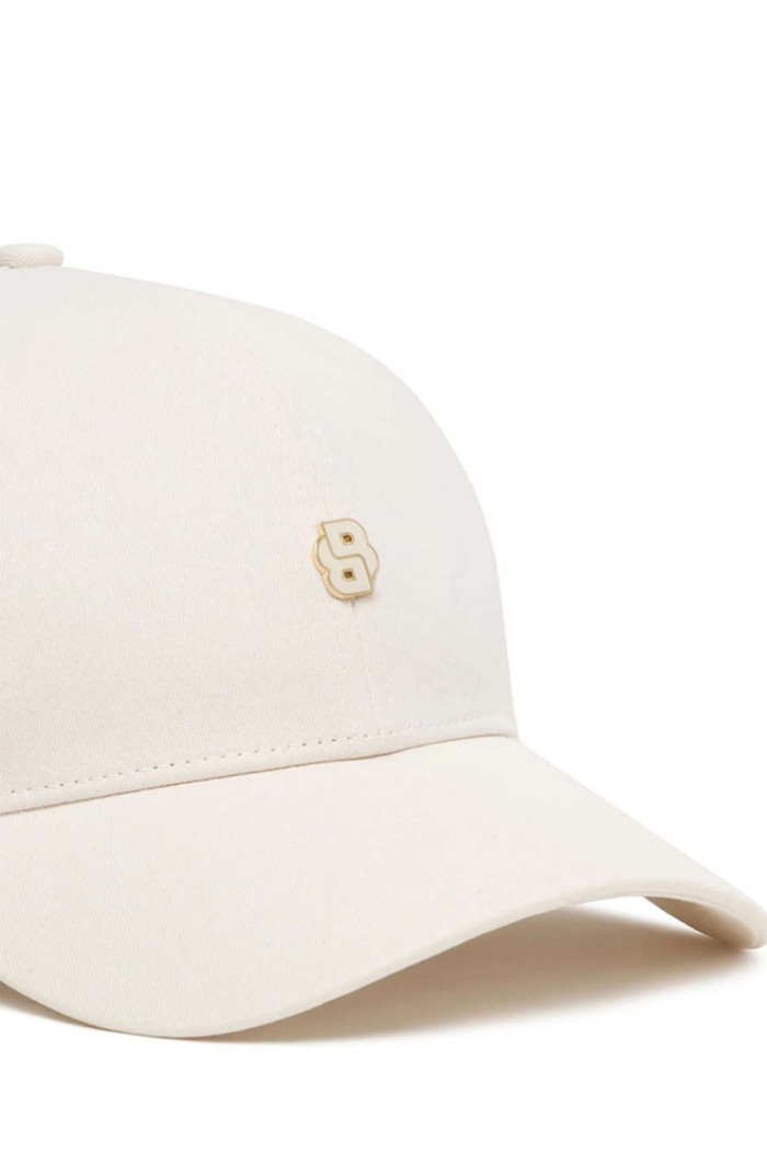Stretch-cotton cap with Double B monogram
