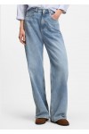 Wide-leg regular-fit jeans in light-blue denim