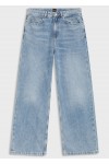 Wide-leg regular-fit jeans in light-blue denim