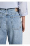 Wide-leg regular-fit jeans in light-blue denim
