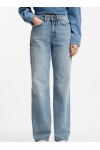 Wide-leg jeans in blue cotton denim