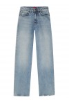 Wide-leg jeans in blue cotton denim