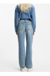 Wide-leg jeans in blue cotton denim