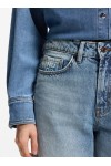 Wide-leg jeans in blue cotton denim