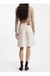 Wide-leg shorts in washed ecru denim
