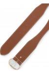 Leather belt with gold-tone buckle