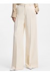 Wide-leg jeans in cream denim with front crease